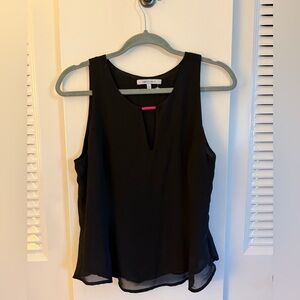 Naked Zebra Black Sleeveless Gauzy Top